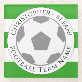 Ihr Name plus Fußball Team Name Glass Untersetzer