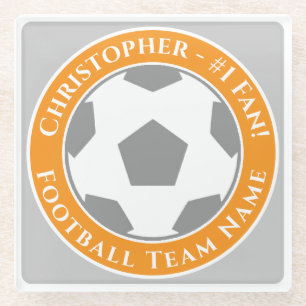 Ihr Name plus Fußballmannschaftsname Glasuntersetzer