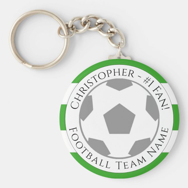 Ihr Name plus Name des Fußballteams Schlüsselanhänger (Vorne)