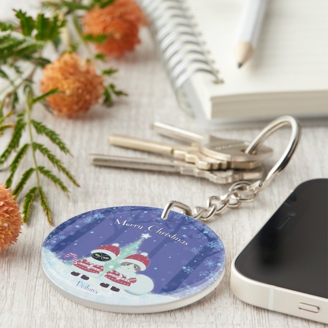[Ihr Name] Poiluna Weihnachten Schlüsselanhänger (Vorderseite rechts)