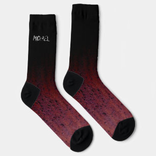 Ihr Name Red Brown Black Ombre Rust Metal Patina Socken