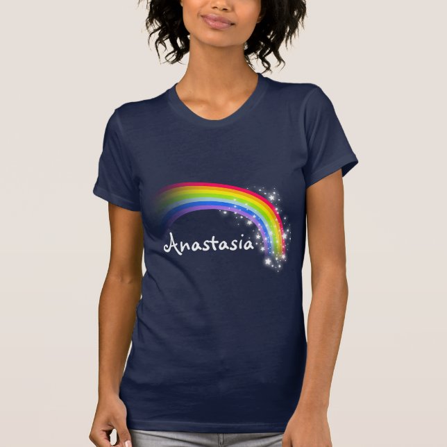 "Ihr Name" Regenbogenseeoberteil T-Shirt (Vorderseite)