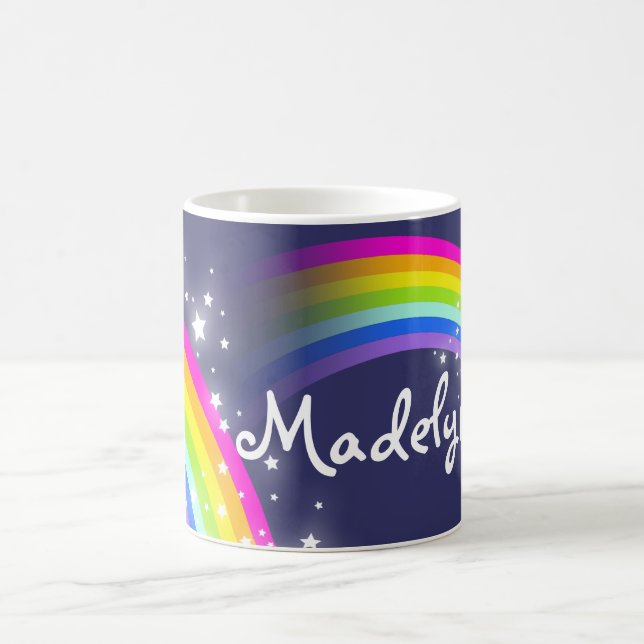 Ihr Name scherzt Regenbogenmarine-Tasse Tasse (Mittel)