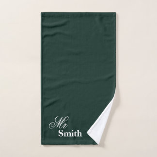 Ihr Name Smith White Typografy Green Handtuch