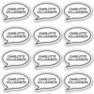 Ihr Name Speech Bubble Fun Retro Comic Book Aufkleber