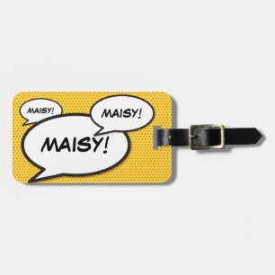 Ihr Name Speech Bubble Fun Retro Comic Book Gepäckanhänger