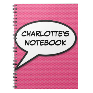 Ihr Name Speech Bubble Fun Retro Comic Book Notizblock