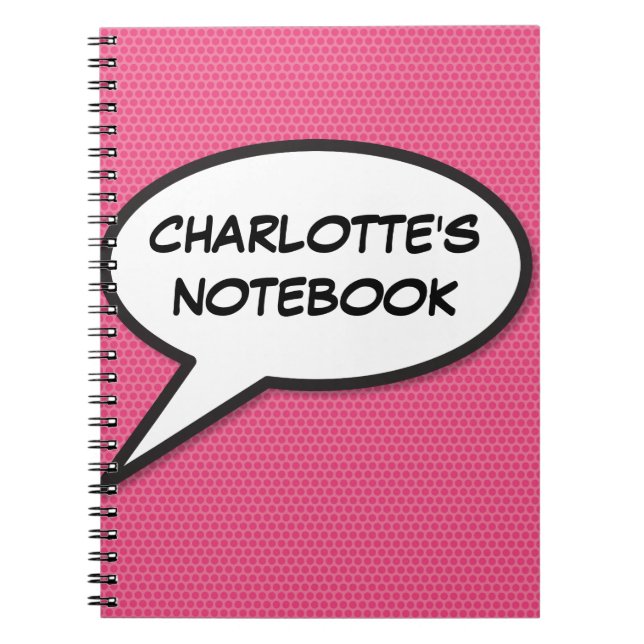 Ihr Name Speech Bubble Fun Retro Comic Book Notizblock (Vorderseite)