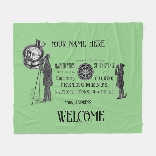 Ihr Name Surveyors 1856 Fleece Blanket (Vorderseite (Horizontal))