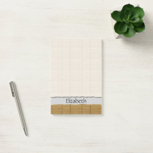 Ihr Name - Tatami Mat, Bambus Planks - Braun Post-it Klebezettel