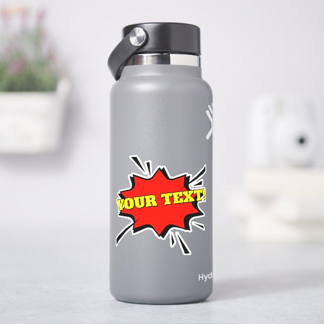 Ihr Name Text auf Pop Art Burst 4" Vinyl Aufkleber (HydroFlask)