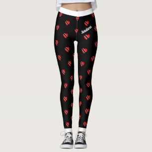(Ihr Name) Trinidad Flag Hörnchen auf (Ihre Farbe) Leggings