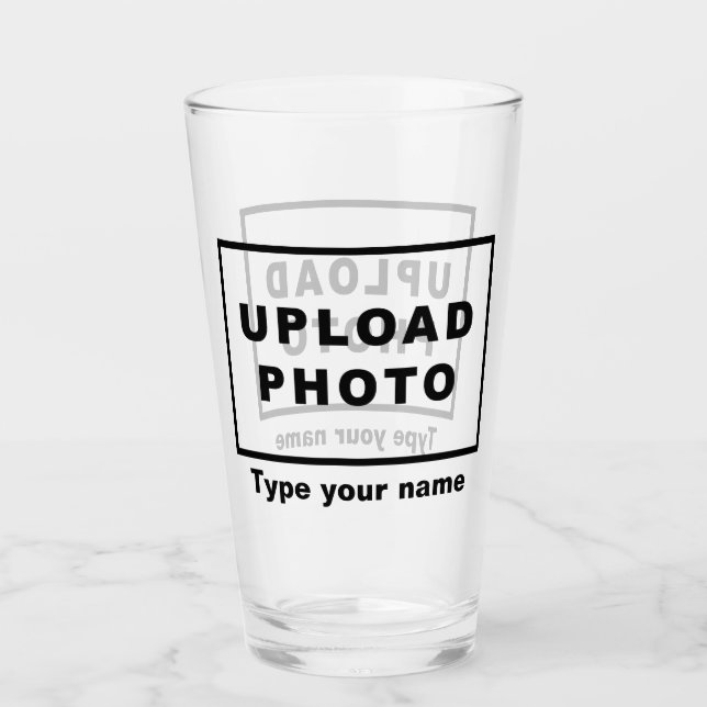 Ihr Name und Ihr Foto auf Glass Cup Glas (Vorderseite)