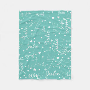 Ihr Name und ihre Herzen sind überall leicht aquam Fleecedecke