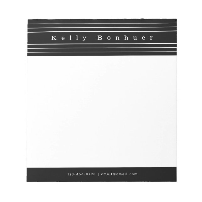 Ihr Name und Ihre Streifen | Lila und rosa Notizblock (Vorderseite)