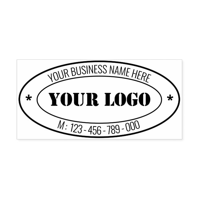 Ihr Name und Logo Business Oval Selbstfarbige Brie Permastempel (Design)