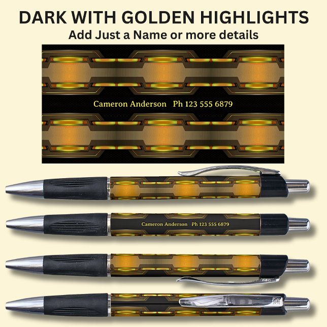 Ihr Name und optionale Angaben zu Schwarz und Gold Kugelschreiber (Von Creator hochgeladen)