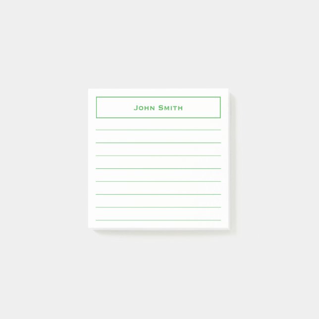 Ihr Name Unternehmen Minimalistisch grün/weiß Link Post-it Klebezettel (Vorderseite)