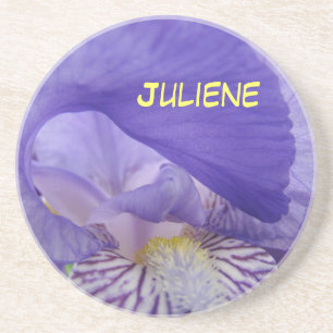 Ihr Name Untersetzer Lila Iris-Blume