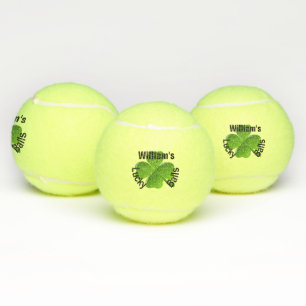 Ihr Name Vierblättriges Kleeblatt Glück Tennisbälle