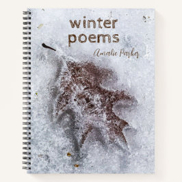 Ihr Name Winter Oak Leaf im EisNotebook Notizbuch
