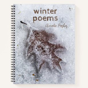 Ihr Name Winter Oak Leaf im EisNotebook Notizbuch