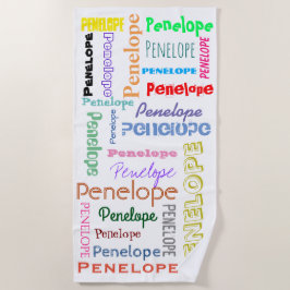 Ihr Name Word Cloud Fun Schriftart Typografie Strandtuch