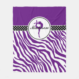 Ihr Name Zebra Print Gymnastik in Lila Fleecedecke