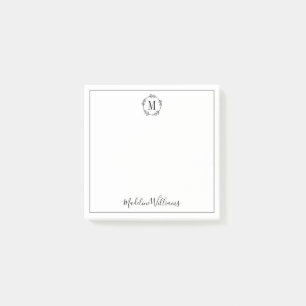 Ihr Namen-u. Monogramm-Kranz Post-it Klebezettel
