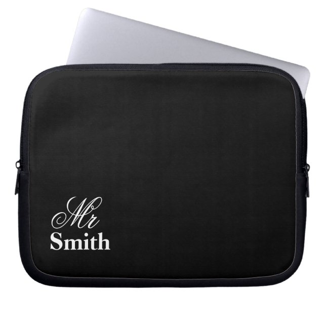 Ihr Namensherr Smith Black Laptopschutzhülle (Vorderseite)