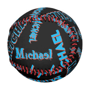 Ihr Namensmuster-Monogramm blau rot schwarze Farbe Baseball