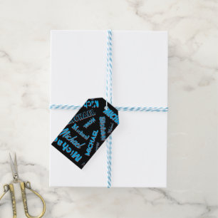 Ihr Namensmuster Monogramm blau rot schwarze Farbe Geschenkanhänger