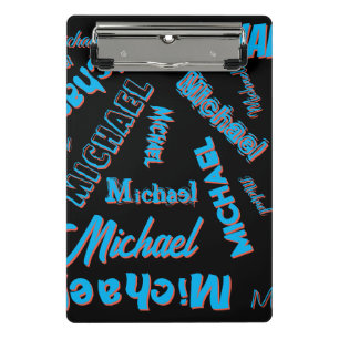 Ihr Namensmuster Monogramm blau rot schwarze Farbe Mini Klemmbrett