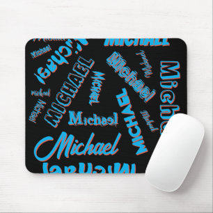 Ihr Namensmuster Monogramm blau rot schwarze Farbe Mousepad