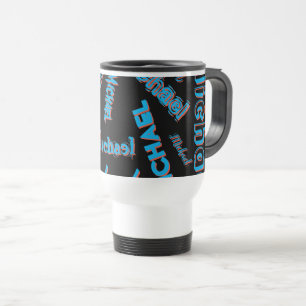Ihr Namensmuster-Monogramm blau rot schwarze Farbe Reisebecher