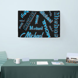 Ihr Namensmuster monogramm blaue schwarze Farbe Banner