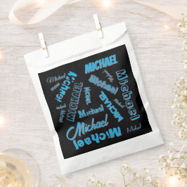 Ihr Namensmuster monogramm blaue schwarze Farbe Geschenktütchen