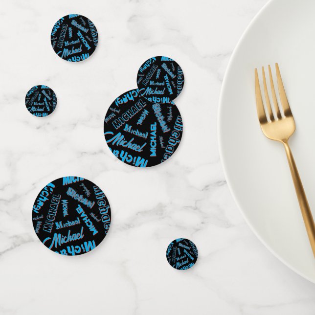 Ihr Namensmuster monogramm blaue schwarze Farbe Konfetti (Gruppe)