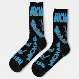 Ihr Namensmuster monogramm blaue schwarze Farbe Socken