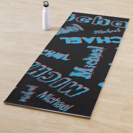 Ihr Namensmuster monogramm blaue schwarze Farbe Yogamatte