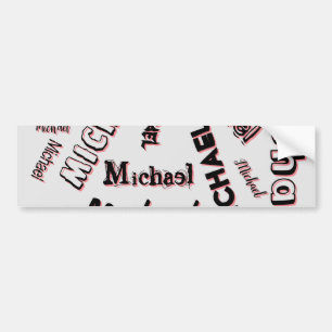 Ihr Namensmuster Monogramm Rose Schatten Autoaufkleber