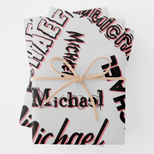 Ihr Namensmuster Monogramm Rose Schatten Geschenkpapier Set