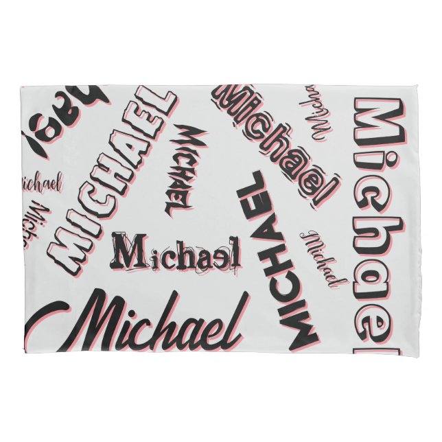 Ihr Namensmuster Monogramm Rose Schatten Kissenbezug (Vorderseite)