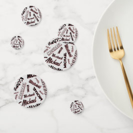 Ihr Namensmuster Monogramm Rose Schatten Konfetti