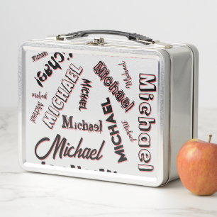 Ihr Namensmuster Monogramm Rose Schatten Metall Brotdose