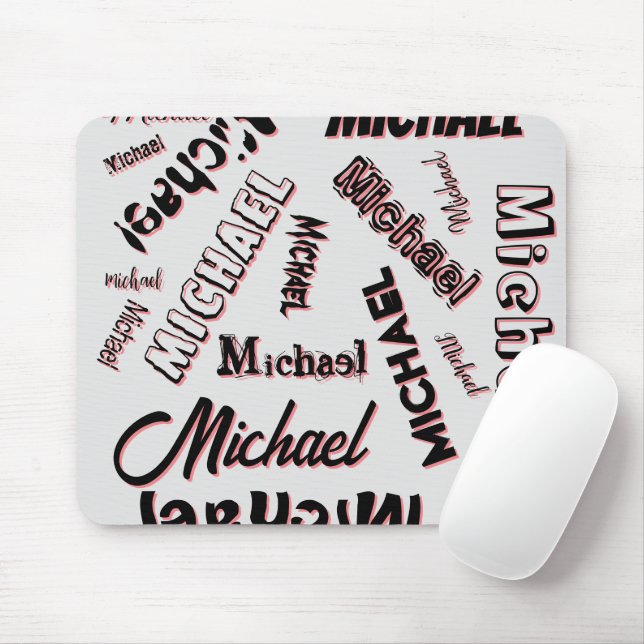 Ihr Namensmuster Monogramm Rose Schatten Mousepad (Mit Mouse)