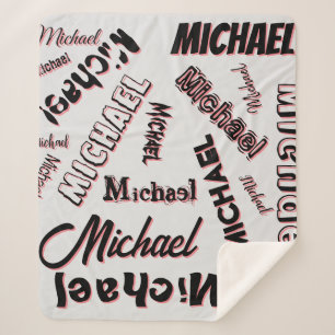 Ihr Namensmuster Monogramm Rose Schatten Sherpadecke