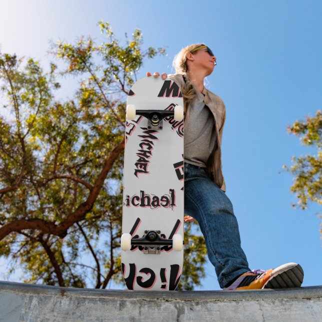 Ihr Namensmuster Monogramm Rose Schatten Skateboard (Außenbereich 1)