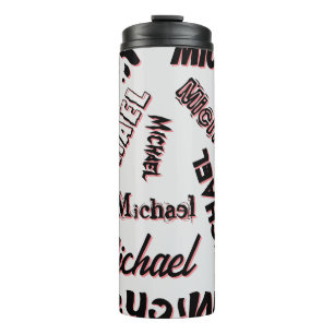 Ihr Namensmuster Monogramm Rose Schatten Thermosbecher