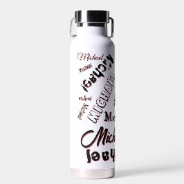 Ihr Namensmuster Monogramm Rose Schatten Trinkflasche